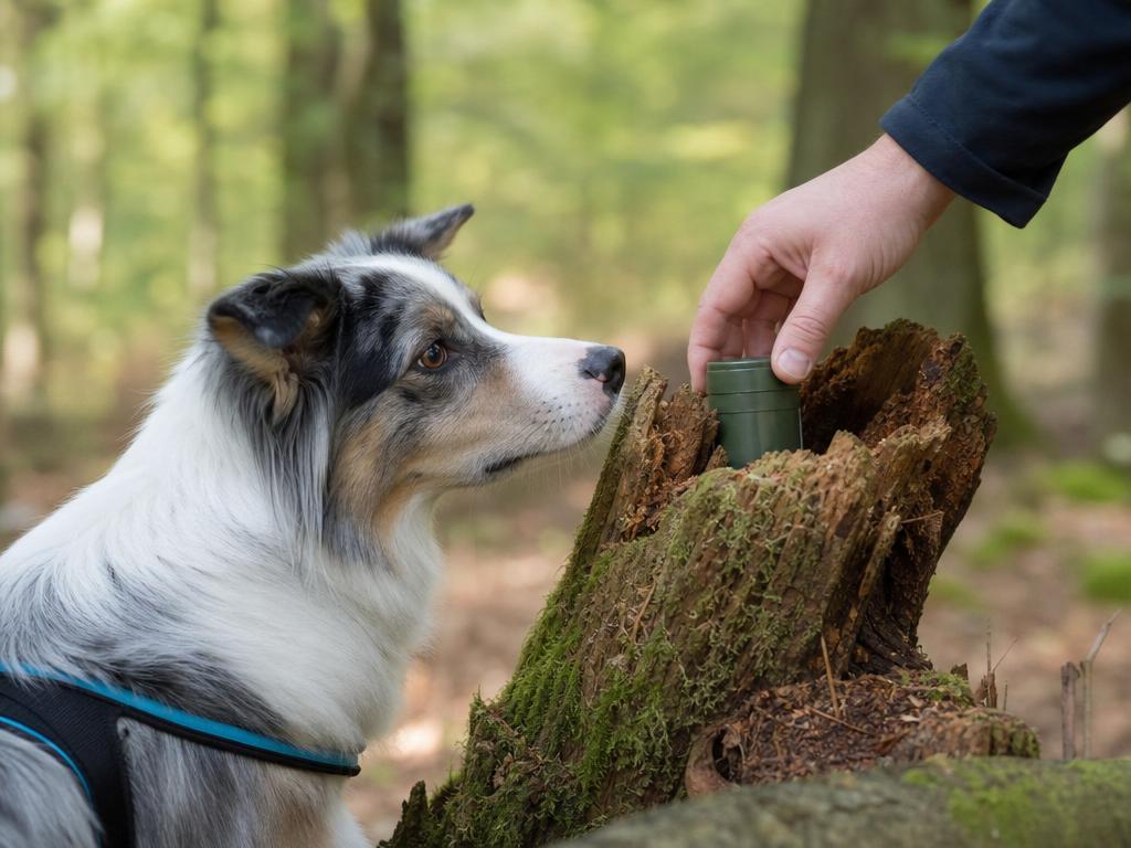 Geocaching se psem v přírodě