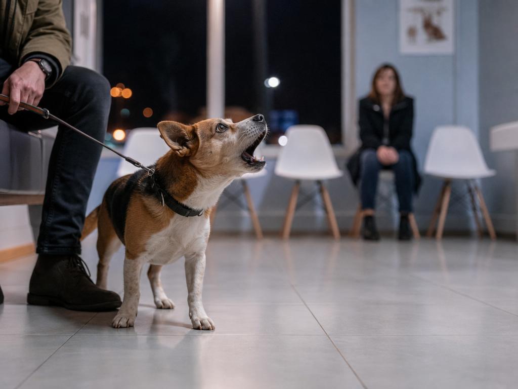 Proč pes štěká na cizí lidi v čekárně u veterináře v noci