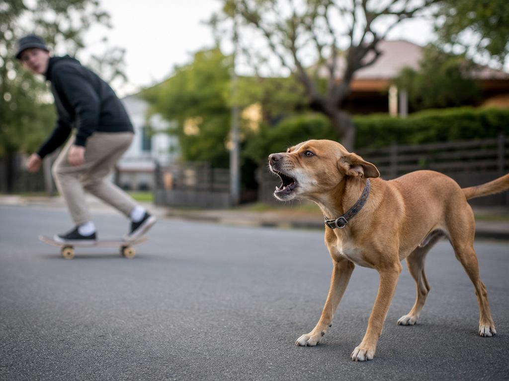 Proč pes štěká na skateboardisty