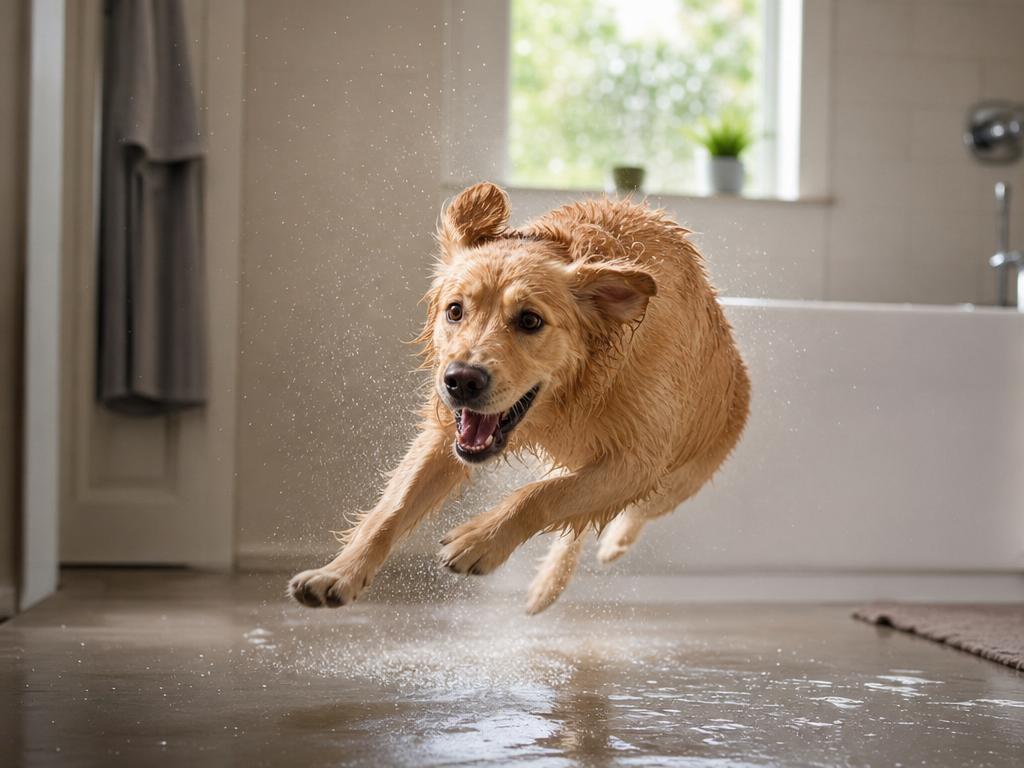 Proč psi po koupeli pobíhají jako šílení (tzv. zoomies)